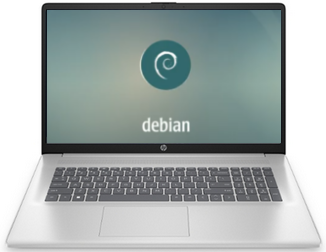Portatile Page HP 17inc con sistema operativo Linux Debian 12 immune a virus e malware processore Intel i7 di 12a generazione SSD Schermo 17 pollici 1600x900 pixel